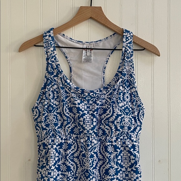 Seraphine Blue and White Maternity One-Piece Swimsuit - Picture 4 of 10